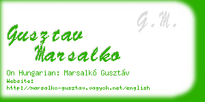gusztav marsalko business card